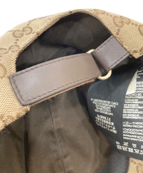 GUCCI（グッチ）GUCCI (グッチ) オリジナルGGキャンバス ベースボール キャップ ブラウン サイズ:L59の古着・服飾アイテム