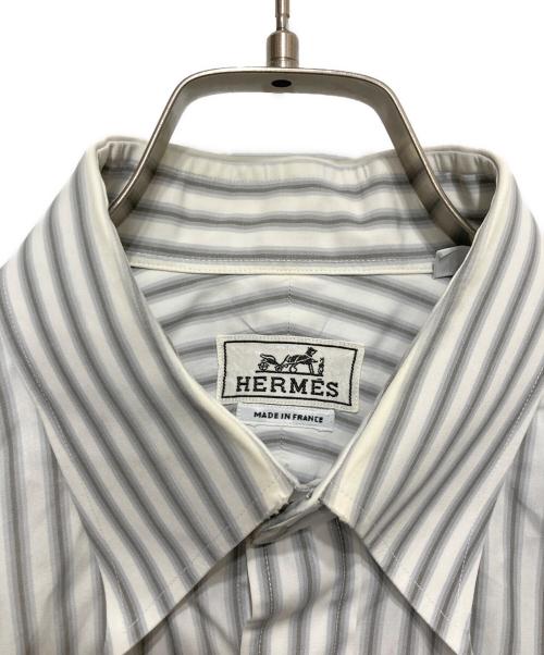 HERMES（エルメス）HERMES (エルメス) ストライプシャツ グレー サイズ:39の古着・服飾アイテム