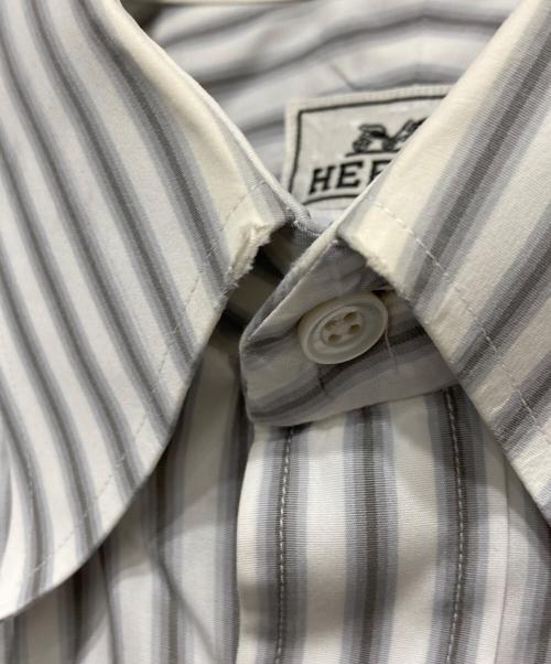 HERMES（エルメス）HERMES (エルメス) ストライプシャツ グレー サイズ:39の古着・服飾アイテム