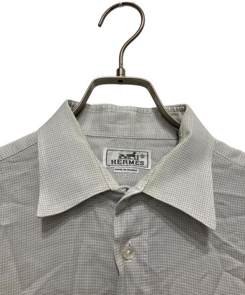 HERMES（エルメス）HERMES (エルメス) チェックシャツ グレー サイズ:41の古着・服飾アイテム