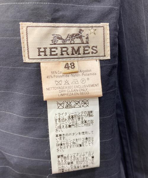 HERMES（エルメス）HERMES (エルメス) M-65 STRIPE FIELD JACKET ネイビー サイズ:48の古着・服飾アイテム
