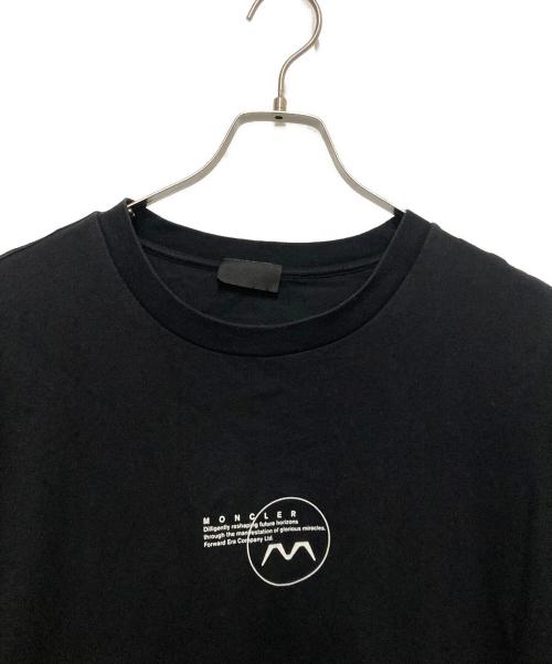 MONCLER（モンクレール）MONCLER (モンクレール) ルーズフィット レイヤードロゴプリントロングTシャツ ブラック サイズ: XXLの古着・服飾アイテム