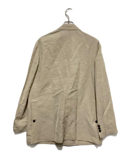 EMPORIO ARMANI（エンポリオ アルマーニ）EMPORIO ARMANI (エンポリオ アルマーニ) リネンブレンド ダブルブレスト ブレーザー ベージュ サイズ:48の古着・服飾アイテム