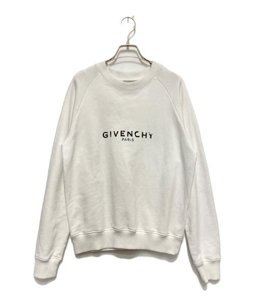 GIVENCHY（ジバンシィ）GIVENCHY (ジバンシィ) ジャパンタグ ロゴプリント クルーネックスウェット ホワイト サイズ:Sの古着・服飾アイテム