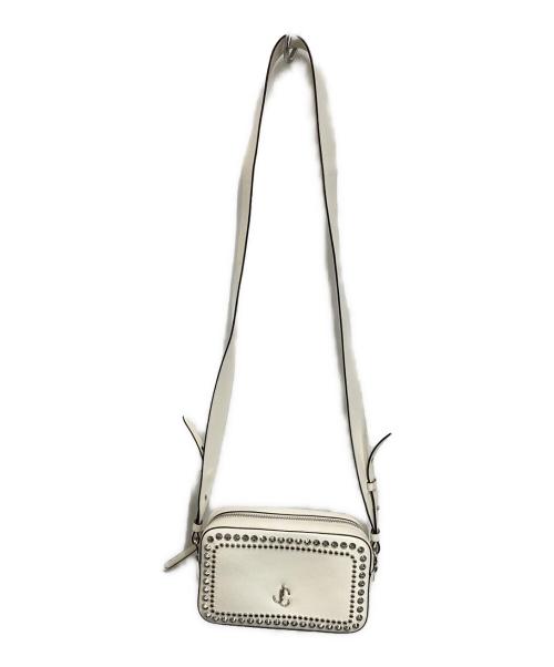 JIMMY CHOO（ジミーチュウ）JIMMY CHOO (ジミーチュウ) スタッズショルダーバッグ ホワイトの古着・服飾アイテム