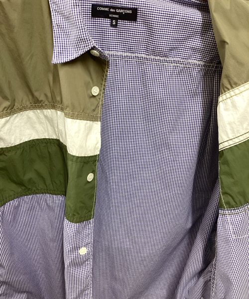 COMME des GARCONS HOMME（コムデギャルソン オム）COMME des GARCONS HOMME (コムデギャルソン オム) チェックシャツ ネイビー×カーキ サイズ:Sの古着・服飾アイテム