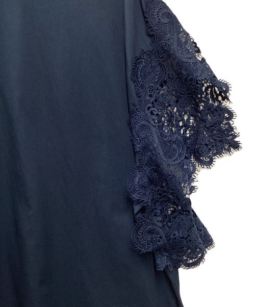 mizuiro-ind（ミズイロインド）mizuiro-ind (ミズイロインド) アシンメトリーレースワンピース ネイビー サイズ:Freeの古着・服飾アイテム