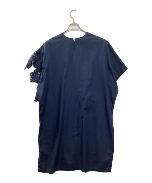 mizuiro-ind（ミズイロインド）mizuiro-ind (ミズイロインド) アシンメトリーレースワンピース ネイビー サイズ:Freeの古着・服飾アイテム