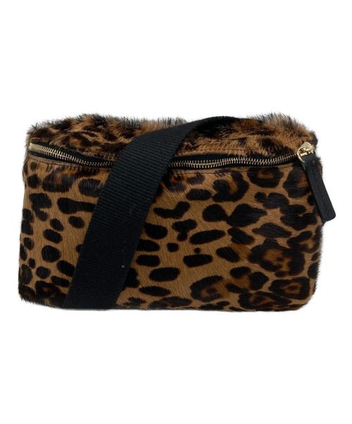 MAISON BOINET（メゾン ボワネ）MAISON BOINET (メゾン ボワネ) ハラコレオパードショルダーバッグ ブラウンの古着・服飾アイテム