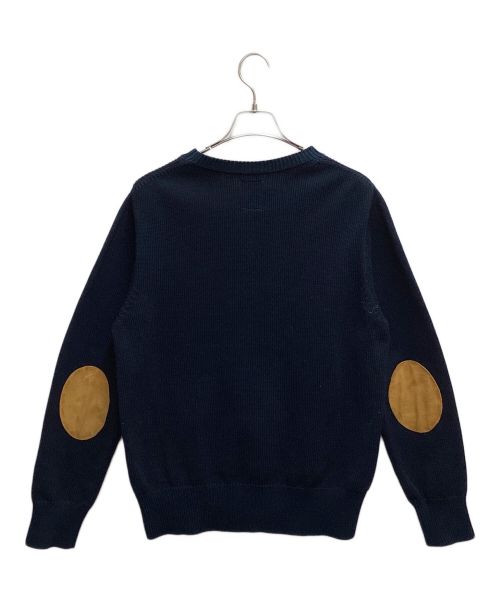 the nerdys（ザナーディーズ）the nerdys (ザナーディーズ) エルボーパッチクルーネックニット ネイビー サイズ:Mの古着・服飾アイテム