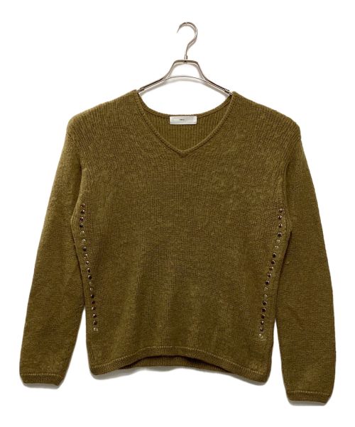 TOGA PULLA（トーガ プルラ）TOGA PULLA (トーガ プルラ) モヘアスタッズサイドボタンニット ブラウン サイズ:48の古着・服飾アイテム