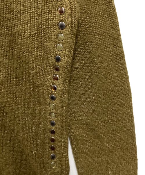 TOGA PULLA（トーガ プルラ）TOGA PULLA (トーガ プルラ) モヘアスタッズサイドボタンニット ブラウン サイズ:48の古着・服飾アイテム