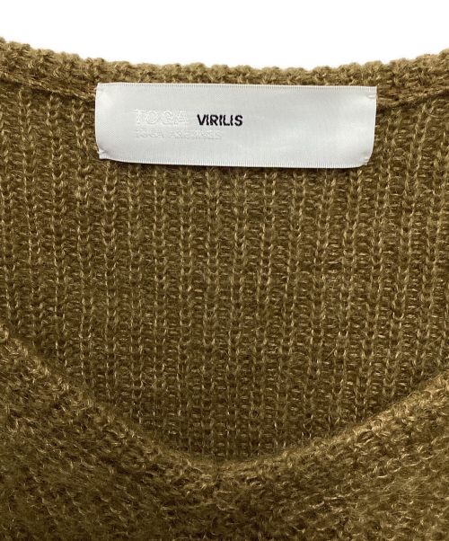 TOGA PULLA（トーガ プルラ）TOGA PULLA (トーガ プルラ) モヘアスタッズサイドボタンニット ブラウン サイズ:48の古着・服飾アイテム