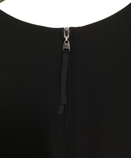 FOXEY NEWYORK（フォクシーニューヨーク）FOXEY NEWYORK (フォクシーニューヨーク) 裾フリルノースリーブワンピース ブラック サイズ:40の古着・服飾アイテム