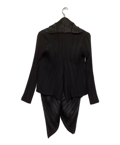 ISSEY MIYAKE FETE（イッセイミヤケフェット）ISSEY MIYAKE FETE (イッセイミヤケフェット) 襟デザインショートプリーツジャケット ブラック サイズ:3の古着・服飾アイテム
