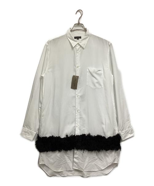 COMME des GARCONS HOMME PLUS（コムデギャルソンオムプリュス）COMME des GARCONS HOMME PLUS (コムデギャルソンオムプリュス) 23AW エステルファーブラウス ホワイト×ブラック サイズ:Lの古着・服飾アイテム