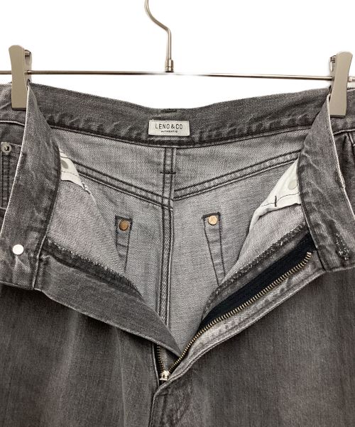 leno（リノ）leno (リノ) LUCY HIGH WAIST TAPERED JEANS グレー サイズ:3の古着・服飾アイテム