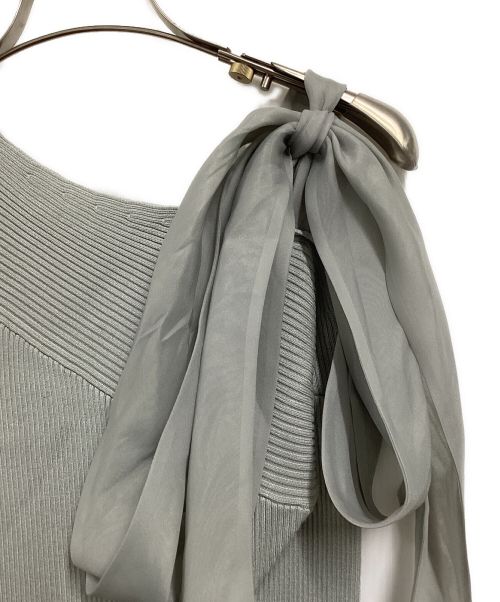 Snidel（スナイデル）Snidel (スナイデル) ショルダーリボンアシンメニットワンピース グレー サイズ:Freeの古着・服飾アイテム