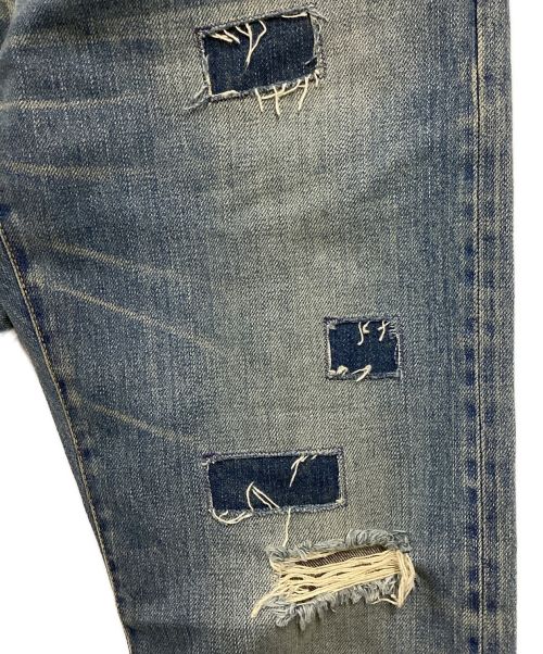 Hysteric Glamour（ヒステリックグラマー）Hysteric Glamour (ヒステリックグラマー) スクエアウインドウリメイク スリムストレートデニムパンツ インディゴ サイズ:28の古着・服飾アイテム