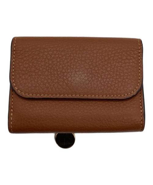 Chloe（クロエ）Chloe (クロエ) アルファベットミニトリフォールドウォレット ブラウンの古着・服飾アイテム