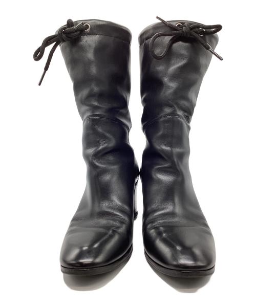 GUCCI（グッチ）GUCCI (グッチ) August レザーアンクルブーツ ブラック サイズ:37の古着・服飾アイテム