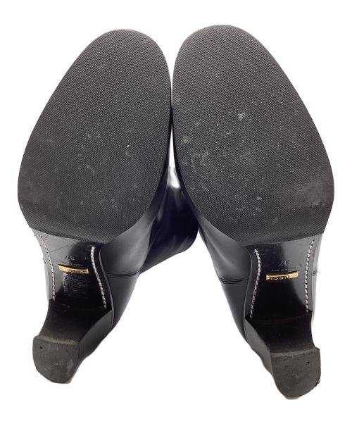 GUCCI（グッチ）GUCCI (グッチ) August レザーアンクルブーツ ブラック サイズ:37の古着・服飾アイテム