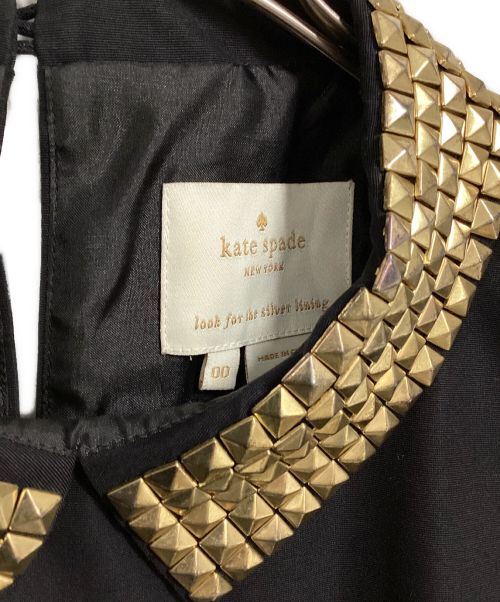 Kate Spade（ケイトスペード）Kate Spade (ケイトスペード) ビジューノースリーブワンピース ブラック サイズ:00の古着・服飾アイテム