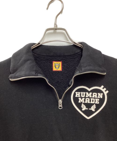 HUMAN MADE（ヒューマンメイド）HUMAN MADE (ヒューマンメイド) Military Half-Zip Sweatshirt ブラック サイズ:Sの古着・服飾アイテム