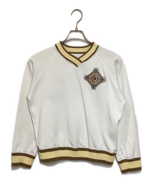 HERMES（エルメス）HERMES (エルメス) 刺繍スウェット ホワイト サイズ:36の古着・服飾アイテム