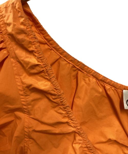 GANNI（ガニー）Ganni (ガニー) Cotton Poplin Gathered U-neck Mini Dress オレンジ サイズ:36の古着・服飾アイテム