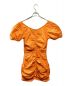 Ganni (ガニー) Cotton Poplin Gathered U-neck Mini Dress オレンジ サイズ:36：5000円
