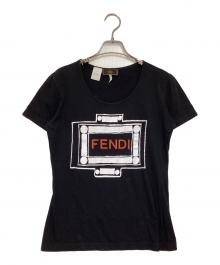 FENDI（フェンディ）の古着「ロゴ刺繍Tシャツ」｜ブラック