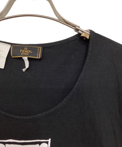 FENDI（フェンディ）FENDI (フェンディ) ロゴ刺繍Tシャツ ブラック サイズ:40の古着・服飾アイテム