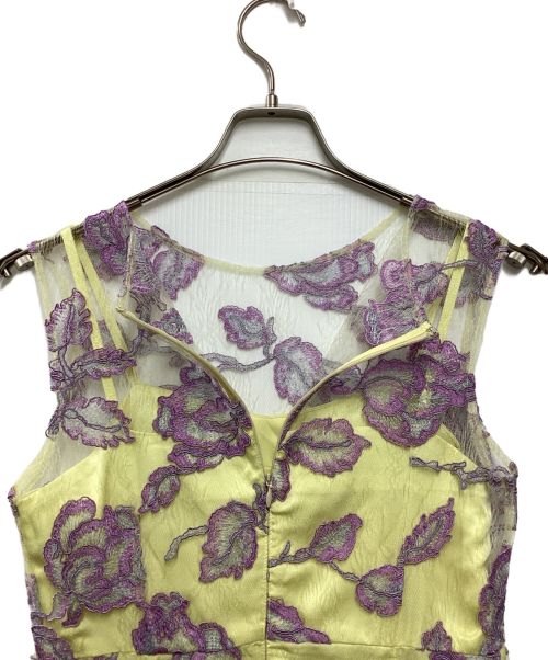 GRACE CLASS（グレースクラス）GRACE CLASS (グレースクラス) フラワー刺繍チュールワンピース イエロー×パープル サイズ:36の古着・服飾アイテム