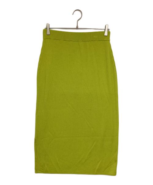 THREE DOTS（スリードッツ）THREE DOTS (スリードッツ) Wool outfit rib narrow skirt 黄緑 サイズ:M 未使用品の古着・服飾アイテム