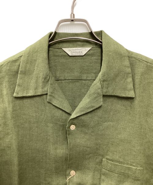 ORGUEIL（オルゲイユ）ORGUEIL (オルゲイユ) Open Collar Shirt グリーン サイズ:L 未使用品の古着・服飾アイテム