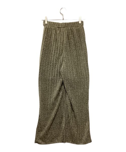 UN3D.（アンスリード）UN3D. (アンスリード) サイドスリットグロッシーパンツ ゴールド サイズ:Fの古着・服飾アイテム