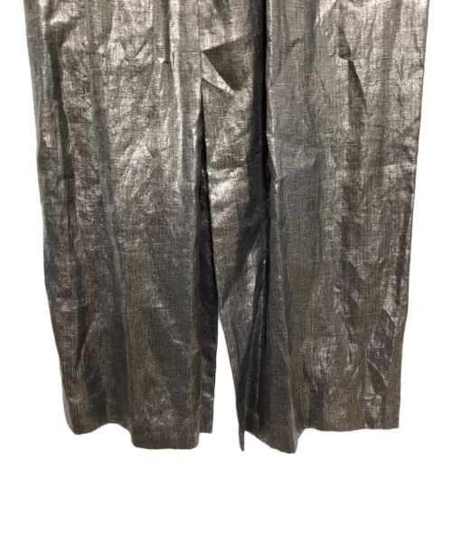 UN3D.（アンスリード）UN3D. (アンスリード) メタリックリネンパンツ シルバー サイズ:36の古着・服飾アイテム