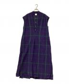 Spick and Spanスピック＆スパン）の古着「サッカーチェックワンピース」｜ネイビー