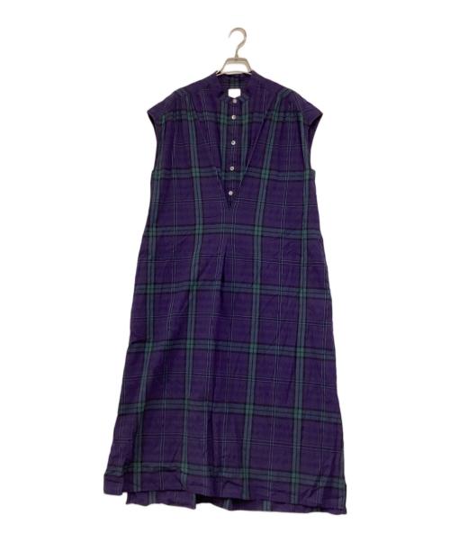 Spick and Span（スピック＆スパン）Spick and Span (スピックアンドスパン) サッカーチェックワンピース ネイビー サイズ:36の古着・服飾アイテム