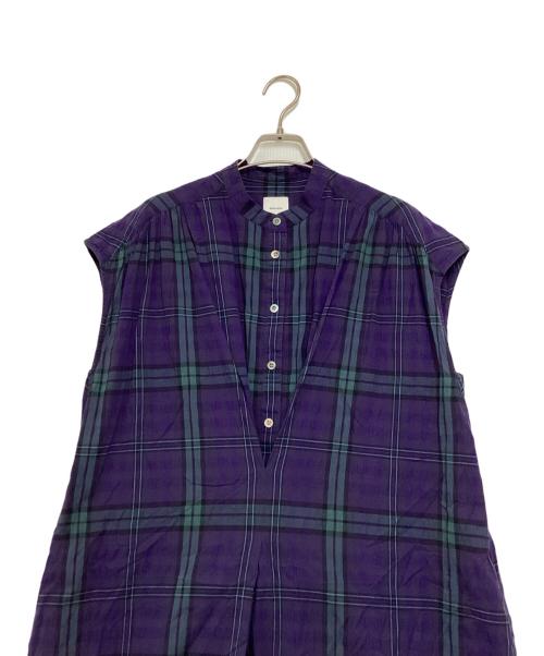 Spick and Span（スピック＆スパン）Spick and Span (スピックアンドスパン) サッカーチェックワンピース ネイビー サイズ:36の古着・服飾アイテム