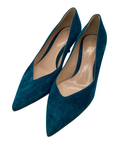 Gianvito Rossi（ジャンヴィト ロッシ）Gianvito Rossi (ジャンヴィト・ロッシ) スウェードポインテッドトゥパンプス ネイビー サイズ:36の古着・服飾アイテム