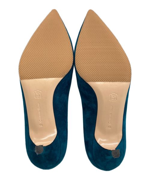 Gianvito Rossi（ジャンヴィト ロッシ）Gianvito Rossi (ジャンヴィト・ロッシ) スウェードポインテッドトゥパンプス ネイビー サイズ:36の古着・服飾アイテム