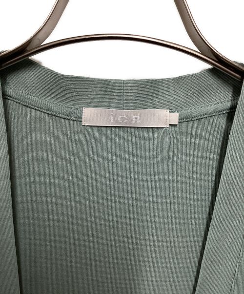 icB（アイシービー）icB (アイシービー) PINION ロングカーディガン グリーン サイズ:Lの古着・服飾アイテム