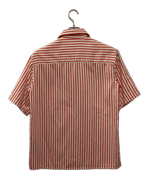 AMI Alexandre Mattiussi（アミアレクサンドルマテュッシ）AMI Alexandre Mattiussi (アミ アレクサンドル マテュッシ) 半袖ストライプシャツ レッド サイズ:Sの古着・服飾アイテム