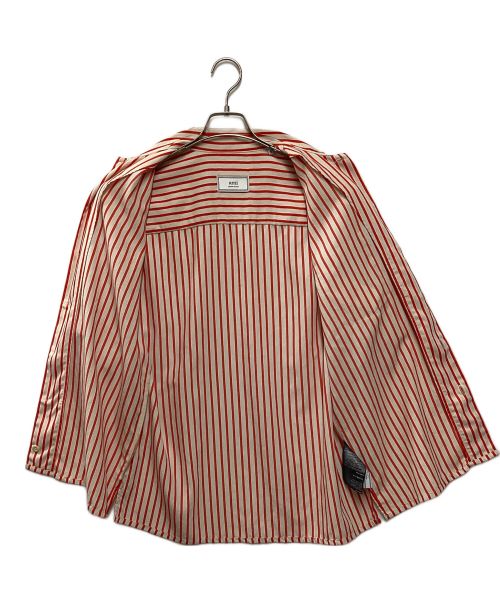 AMI Alexandre Mattiussi（アミアレクサンドルマテュッシ）AMI Alexandre Mattiussi (アミ アレクサンドル マテュッシ) 半袖ストライプシャツ レッド サイズ:Sの古着・服飾アイテム