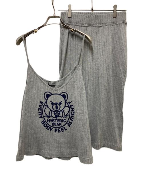 Hysteric Glamour（ヒステリックグラマー）Hysteric Glamour (ヒステリックグラマー) ファックベアキャミソールセットアップ グレー サイズ:FREEの古着・服飾アイテム