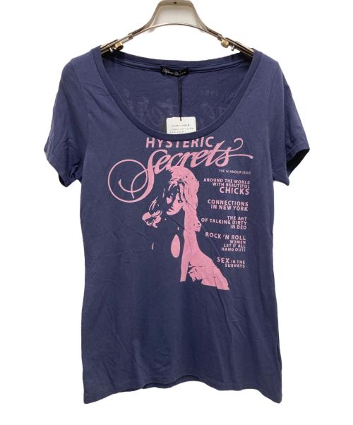 Hysteric Glamour（ヒステリックグラマー）Hysteric Glamour (ヒステリックグラマー) プリントTシャツ ネイビー サイズ:FREEの古着・服飾アイテム