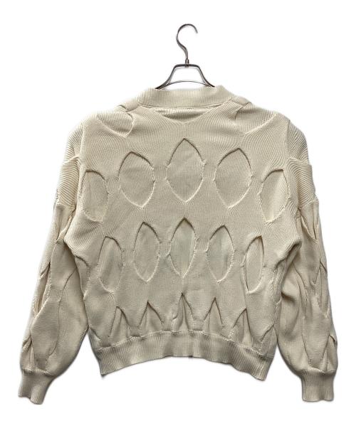 juemi（ジュエミ）juemi (ジュエミ) Rhombus Pleated Cardigan アイボリー サイズ:Freeの古着・服飾アイテム