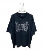 BREATHブレス）の古着「OLD ENGLISH GLITTER LOGO TEE」｜ブラック